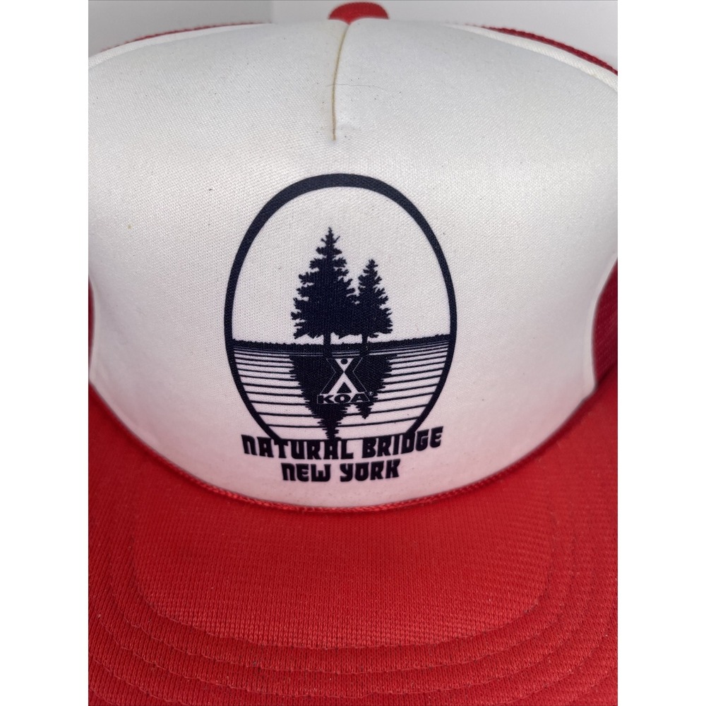 Vintage Natural Bridge New York Snapback Trucker Hat Mesh KOA NY Rope NEW - Picture 2 of 9